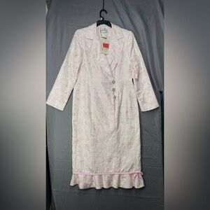 Lily and Taylor Pink Multi Jacquard Coat Dress Bridgerton Regencore Sz 10